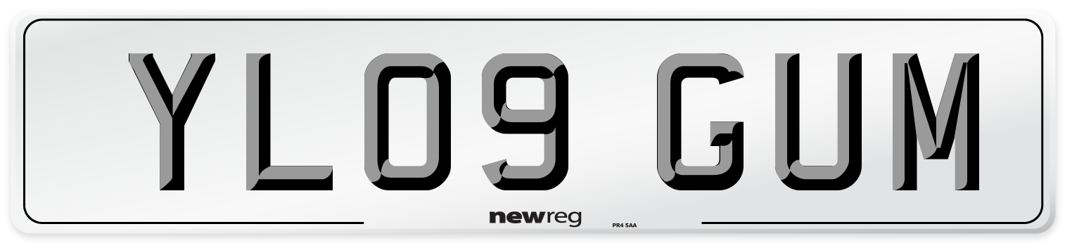 YL09 GUM Number Plate from New Reg